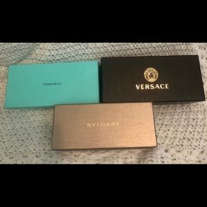 Set of 3 designer eyeglass boxes Tiffany Versace